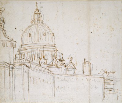 Velence: A Dogana di Mare és a S. Maria della Salute, 18. század közepe alkotó: Canaletto