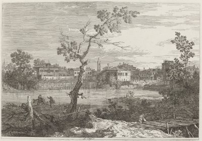 Kilátás egy városra a folyóparton, c. 17351746. alkotó: Canaletto
