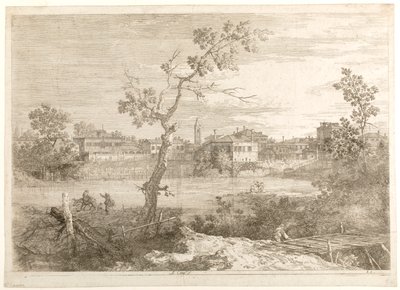 Város látképe folyóparton, a „Látképek” sorozatból alkotó: Canaletto
