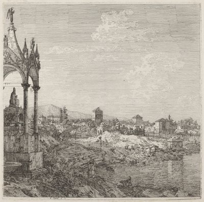Kilátás egy városra a püspöksírral, c. 17351746. alkotó: Canaletto