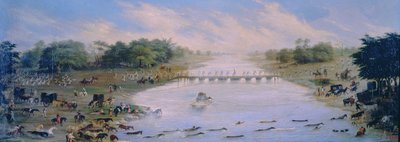 Átkelés a Riachuelo folyón, Buenos Aires, Argentína alkotó: Candido Lopez