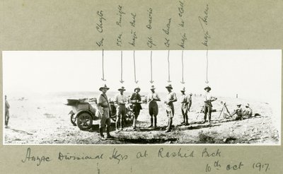 Az ANZAC hadosztály főhadiszállása Rashid Beckben, 1917. október alkotó: Capt. Arthur Rhodes