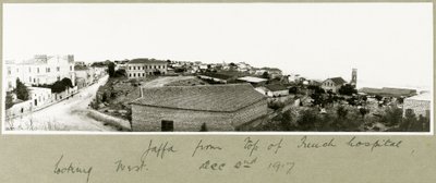 Jaffa a francia kórház tetejéről Nyugatra néz, 1917. december 2 alkotó: Capt. Arthur Rhodes