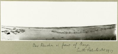 Lövészárkaiink Gáza előtt, 1917. október alkotó: Capt. Arthur Rhodes