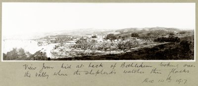 Kilátás a Betlehem mögötti dombról, 1917. december 14 alkotó: Capt. Arthur Rhodes