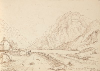 Bull Mountain és Ash Valley Lake Dunloh szakadékában, 1841. szeptember alkotó: Capt. Thomas Hastings