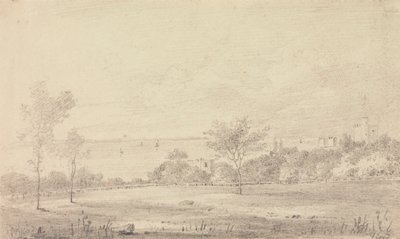 Táj a várral a távolban, Wight-sziget alkotó: Capt. Thomas Hastings