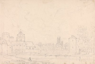 A Stour-on, a West Gate közelében, Canterburyben alkotó: Capt. Thomas Hastings