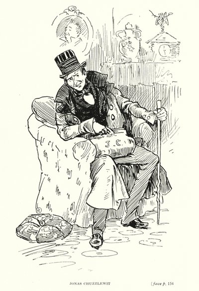 Dickens karakter: Jonas Chuzzlewit (litho) alkotó: Captain Edward Henry Handley Read