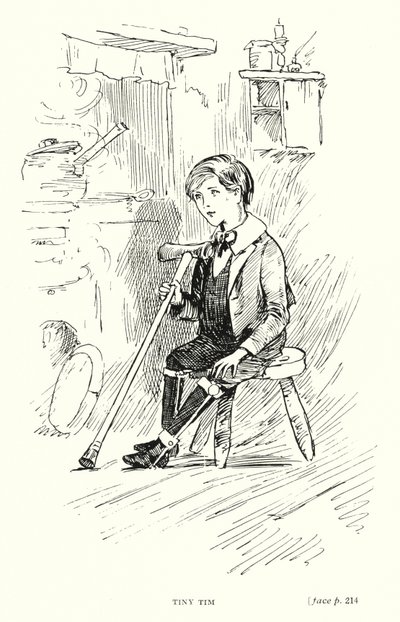 Dickens karakter: Tiny Tim (litho) alkotó: Captain Edward Henry Handley Read