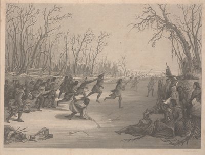 A Dahcota (sziú) indiánok labdajátéka, Charles Kennedy Burt (1823-92) rézkarca, 1850 decemberéig (rézkarc) alkotó: Captain Seth Eastman