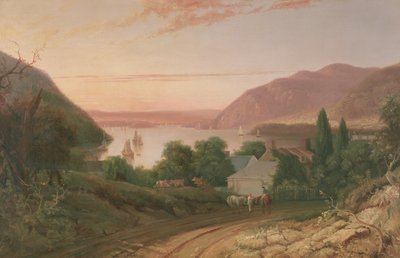 A Hudson folyó és a West Point távoli látképe alkotó: Captain Seth Eastman