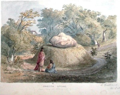 Oneota Stone, temető Utica, New York (akvarell, papír) alkotó: Captain Seth Eastman