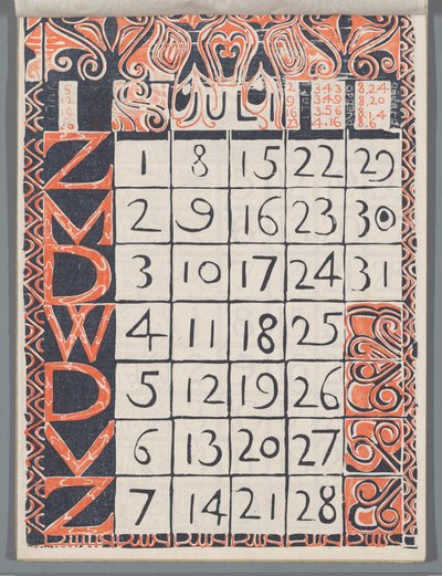 Kalenderblatt Juli 1900 alkotó: Carel Adolph Lion Cachet