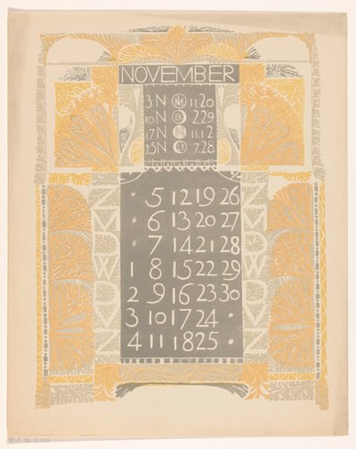 Kalenderblatt November 1899 alkotó: Carel Adolph Lion Cachet