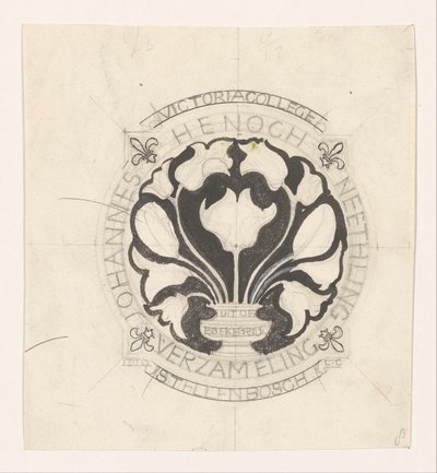 Johannes Enoch Neethling ex-librisének terve alkotó: Carel Adolph Lion Cachet