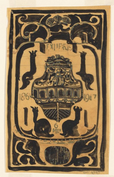 Entwurf für ein Exlibris für D. Goedkoop alkotó: Carel Adolph Lion Cachet
