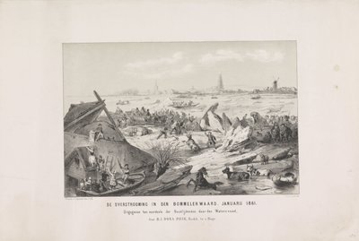 Az árvíz a Bommelerwaardban. 1861. január (cím a tárgyon) alkotó: Carel Christiaan Antony Last