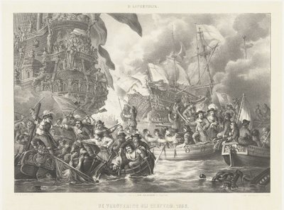 Az utazás Chathamba és a királyi Károly elfoglalása, 1667 A hódítás Chattamban. 1666 (cím a tárgyon) alkotó: Carel Christiaan Antony Last