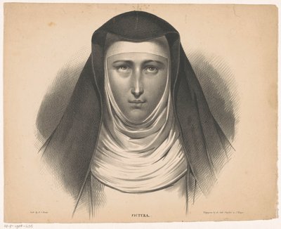 Egy apáca portréja Pictura (sorozat címe az objektumon) alkotó: Carel Christiaan Antony Last