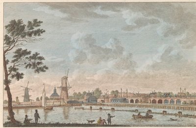 Gezicht op de Hogesluis, kb. 1790 Hooge Amstel Sluis te Amsterdam / Magas híd, úgynevezett hoog sluis - korábban Lovers