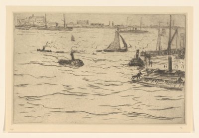 Kilátás a Maasra Rotterdamban The Maas in Rotterdam (eredeti cím) alkotó: Carel Nicolaas Storm van 
