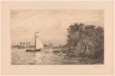 Kilátás a Vechtre Weesp közelében La Vecht pres Weesp (eredeti cím) alkotó: Carel Nicolaas Storm van 