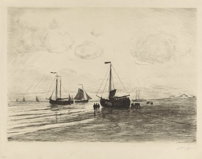 Katwijk tengerpartján alkotó: Carel Nicolaas Storm van 