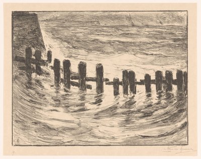 Cölöpmunka a Vlissingen melletti Scheldtben alkotó: Carel Nicolaas Storm van 