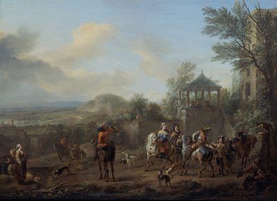 Indulás Vadászatra alkotó: Carel van Falens or Valens
