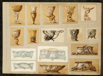 Tervek választéka, Carl Faberge háza (ceruza és akvarell fehérrel és arannyal kiemelve a kártyán) alkotó: Carl Fabergé