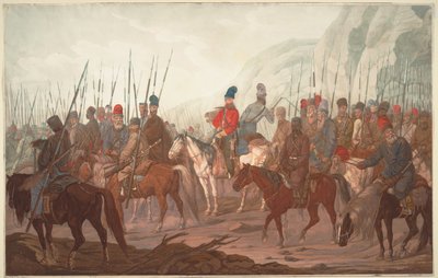 Az uráli kozákok menete Csehországon keresztül 1799, 1800 júliusában alkotó: Carl Adolph Heinrich Hess