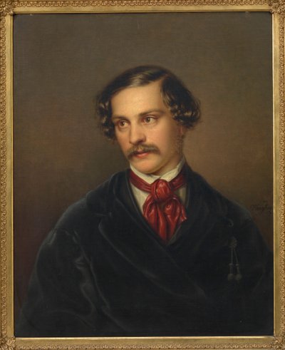 Alexander Baumann drámaíró és zeneszerző portréja 1814-1857, kb. 1845. alkotó: Carl Adolph Wangberg