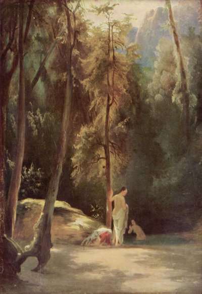 Fürdőzők a Terni parkban (Nők fürdőznek az erdőben) alkotó: Carl Blechen