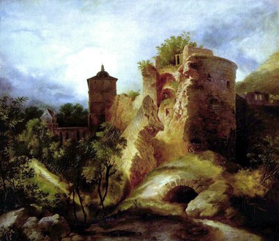 Német: Der gesprengte Turm des Heidelberger Schlosses A heidelbergi kastély felrobbantott tornya alkotó: Carl Blechen