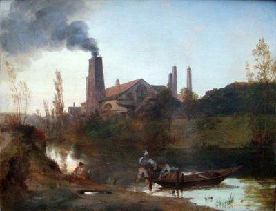 Németül: "Walzwerk Neustadt-Eberswalde" vagy "Az Eberswalde melletti hengermű" A Neustadt-Eberswalde-i hengermű alkotó: Carl Blechen