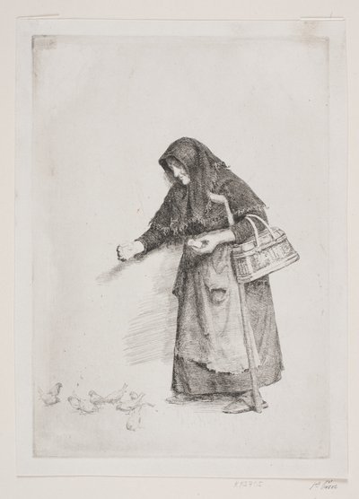 A feleség a verebekkel alkotó: Carl Bloch