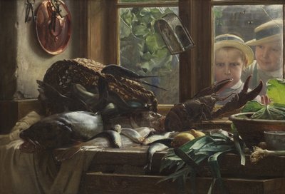 Csendélet halakkal alkotó: Carl Bloch