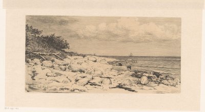 Kavicsos strand, a tenger mellett alkotó: Carl Bloch
