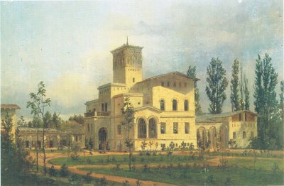 Kilátás a Schloss Charlottenhof melletti fácánházra alkotó: Carl Daniel Freydanck