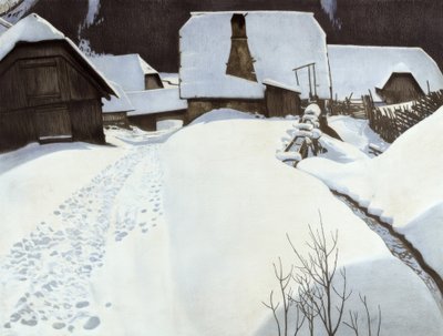 Parasztház télen alkotó: Carl Ederer
