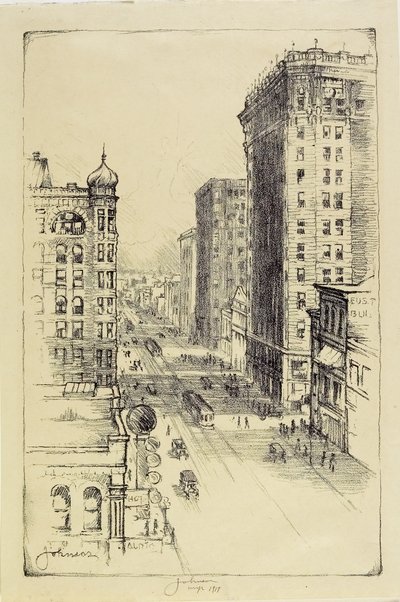 A Hennepin Avenue a Sixth Street alatt alkotó: Carl Edward Johnson