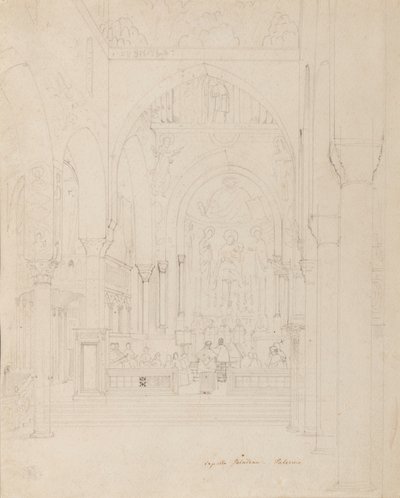 Szicília: Palatinus-kápolna, Palermo, 1850 körül alkotó: Carl Friedrich Heinrich Werner