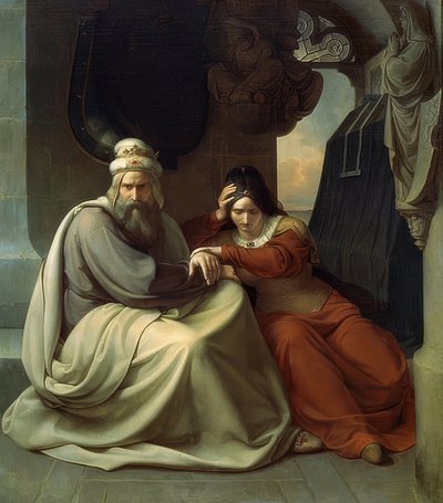 A gyászoló királyi pár. 1830 alkotó: Carl Friedrich Lessing