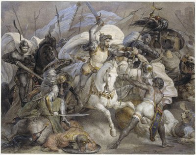 Az ikóniumi csata alkotó: Carl Friedrich Lessing
