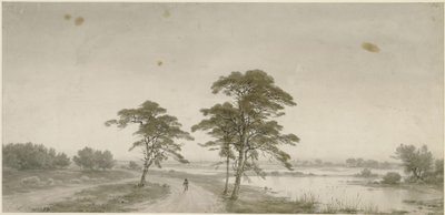 Sík táj vándorral alkotó: Carl Friedrich Lessing