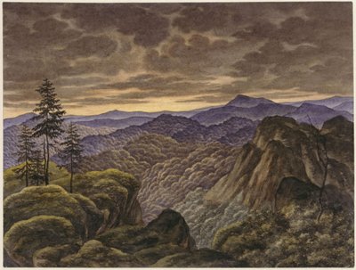 Hegyi táj naplementekor alkotó: Carl Friedrich Lessing