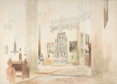 Az erfurti Szent Severin-templom belseje, 1855. alkotó: Carl Georg Anton Graeb