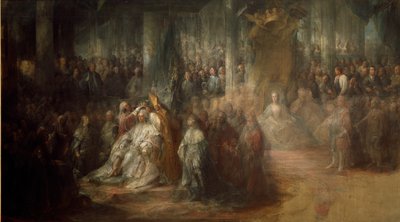Gusztáv svéd király koronázása (1746-92) alkotó: Carl Gustaf Pilo