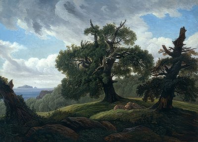 Tölgyfák a tenger mellett. 1835 alkotó: Carl Gustav Carus